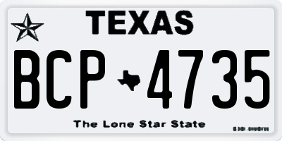 TX license plate BCP4735