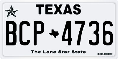 TX license plate BCP4736