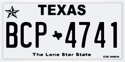 TX license plate BCP4741