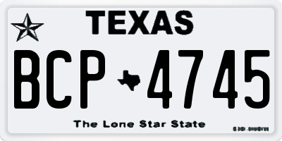 TX license plate BCP4745