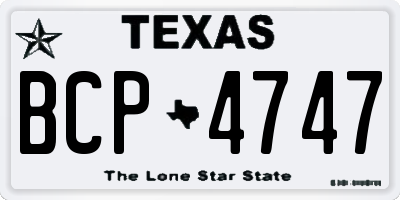 TX license plate BCP4747