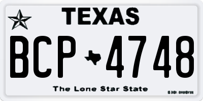 TX license plate BCP4748