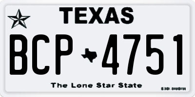 TX license plate BCP4751