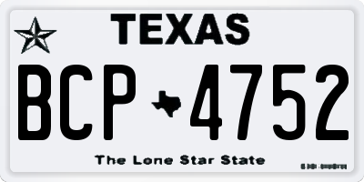 TX license plate BCP4752