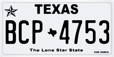 TX license plate BCP4753