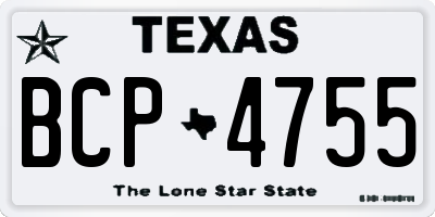 TX license plate BCP4755