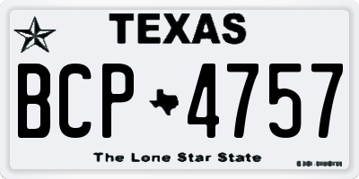 TX license plate BCP4757