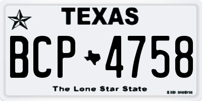 TX license plate BCP4758