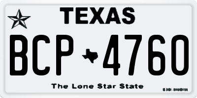 TX license plate BCP4760