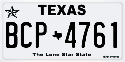 TX license plate BCP4761