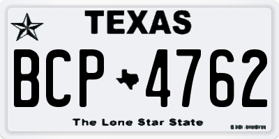 TX license plate BCP4762