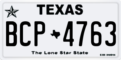 TX license plate BCP4763