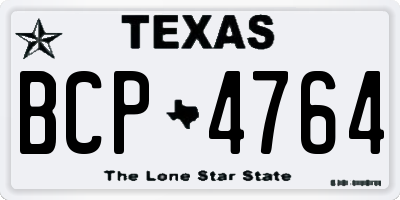 TX license plate BCP4764