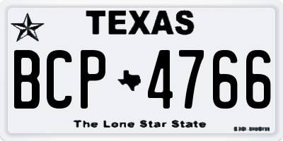 TX license plate BCP4766