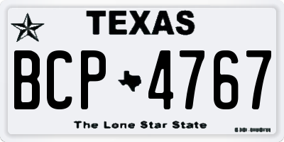 TX license plate BCP4767