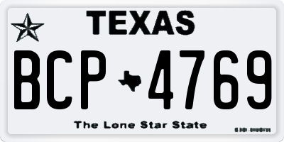 TX license plate BCP4769