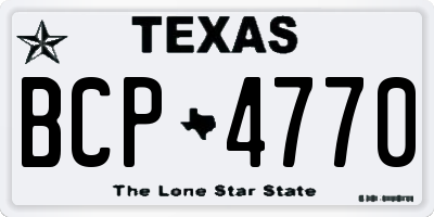 TX license plate BCP4770