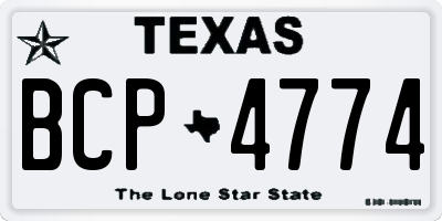 TX license plate BCP4774