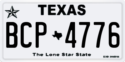 TX license plate BCP4776