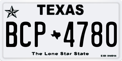 TX license plate BCP4780