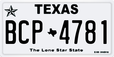 TX license plate BCP4781