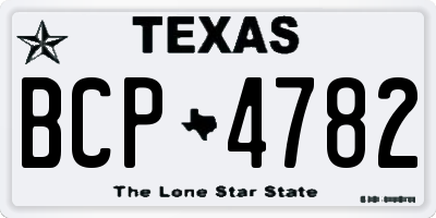 TX license plate BCP4782