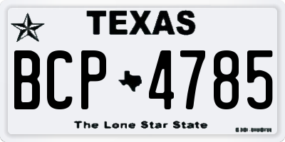 TX license plate BCP4785