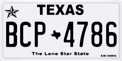 TX license plate BCP4786