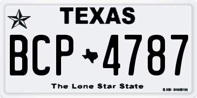 TX license plate BCP4787