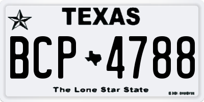 TX license plate BCP4788