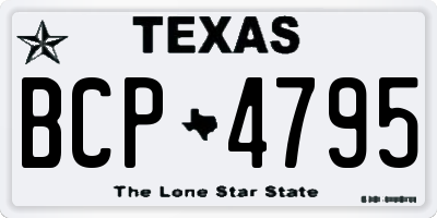 TX license plate BCP4795