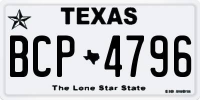 TX license plate BCP4796