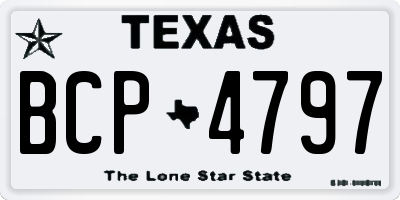 TX license plate BCP4797
