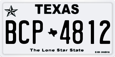 TX license plate BCP4812