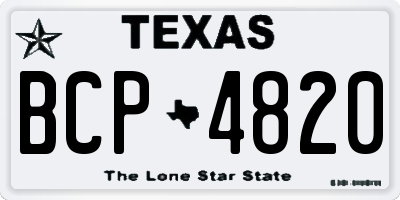 TX license plate BCP4820