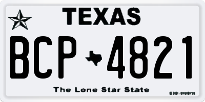 TX license plate BCP4821