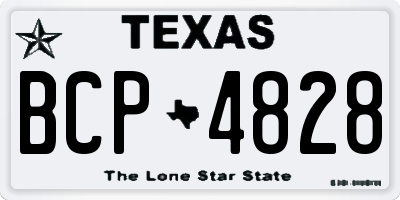 TX license plate BCP4828