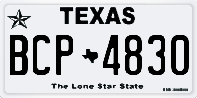 TX license plate BCP4830