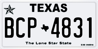 TX license plate BCP4831