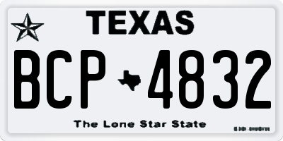 TX license plate BCP4832
