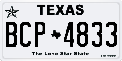 TX license plate BCP4833