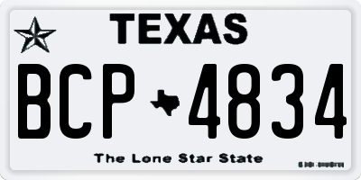 TX license plate BCP4834