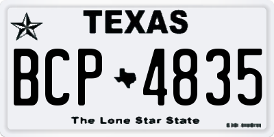TX license plate BCP4835