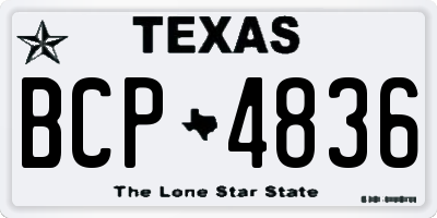 TX license plate BCP4836