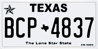 TX license plate BCP4837
