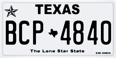 TX license plate BCP4840