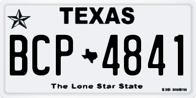 TX license plate BCP4841