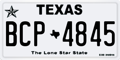 TX license plate BCP4845