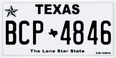 TX license plate BCP4846