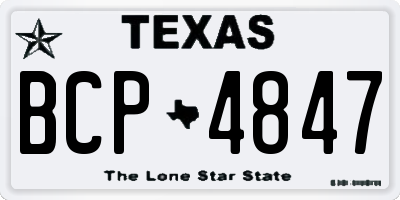 TX license plate BCP4847